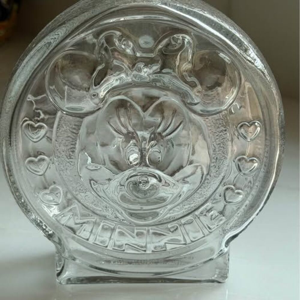 Vintage Disney Mickey and Minnie Mouse Glass piggy bank